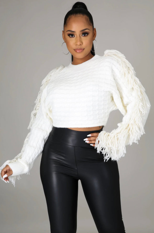 Cropped Shaggy Sweater