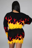 “On Fire” Distressed Skirt Set