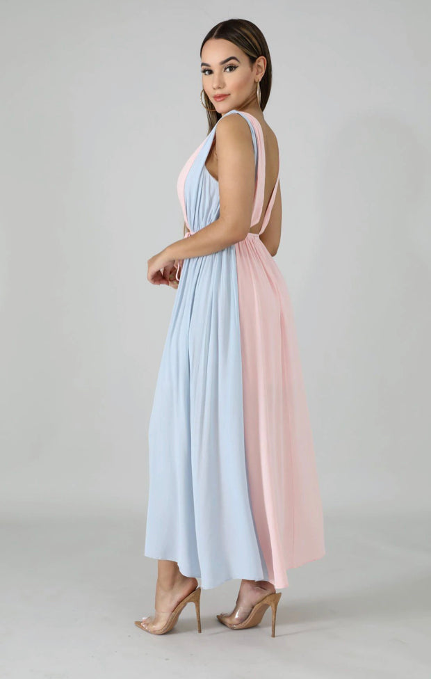cotton candy flare dress