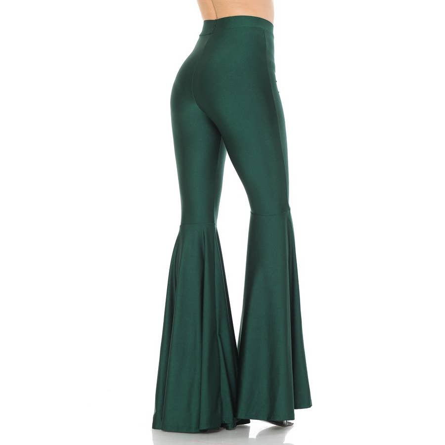 sexy & sleek metallic bell bottom pants