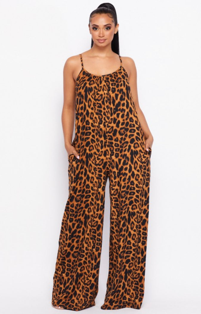leopard print palazzo jumpsuit